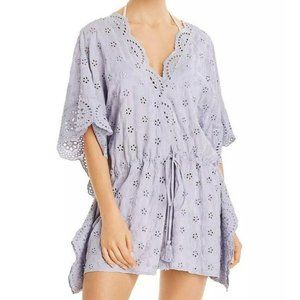 Surf Gypsy Bloomingdale's lavender eyelet tunic swim cover up large MSRP 98